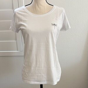 Anne Fontaine Casual M White Scoop Neck Short Short Sleeve t-shirt